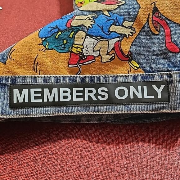 Members Only X Nickelodeon Denim Jacket Sz M Rugrats SpongeBob Grunge Y2K Casual - Picture 9 of 14